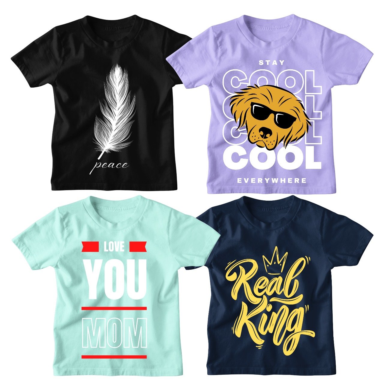 Boys' 4-Pack Graphic Printed T-Shirt Combo